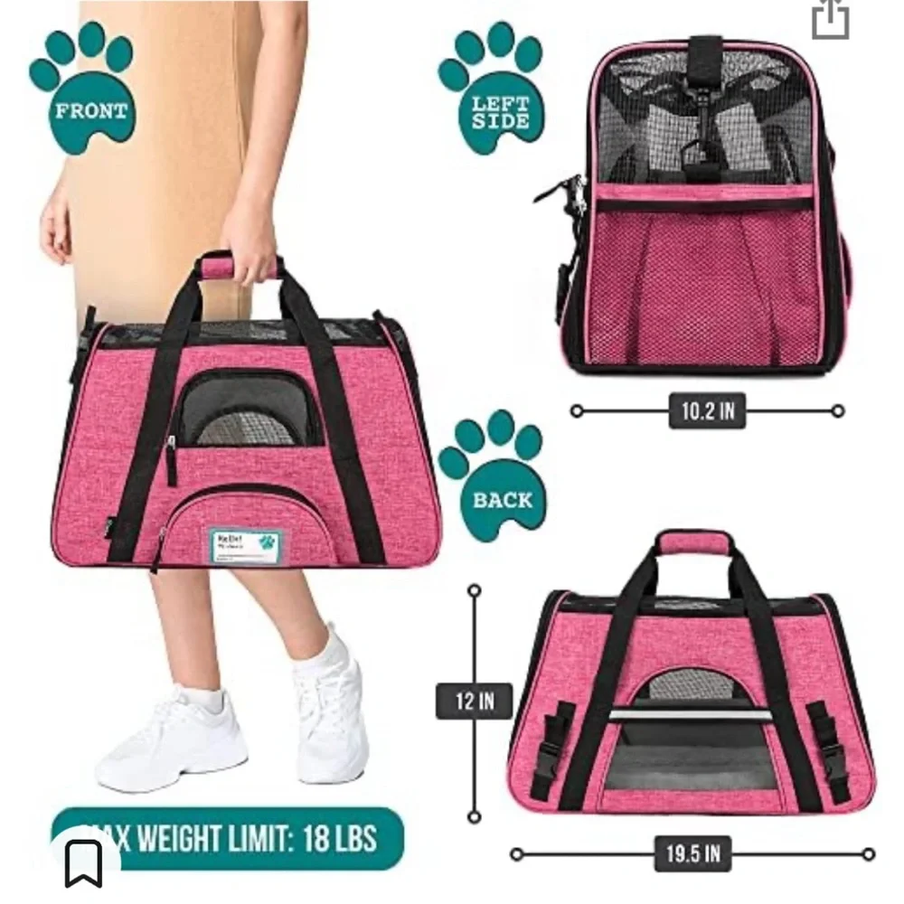 Premium Airline Approved Soft-Sided Pet Travel Carrier.